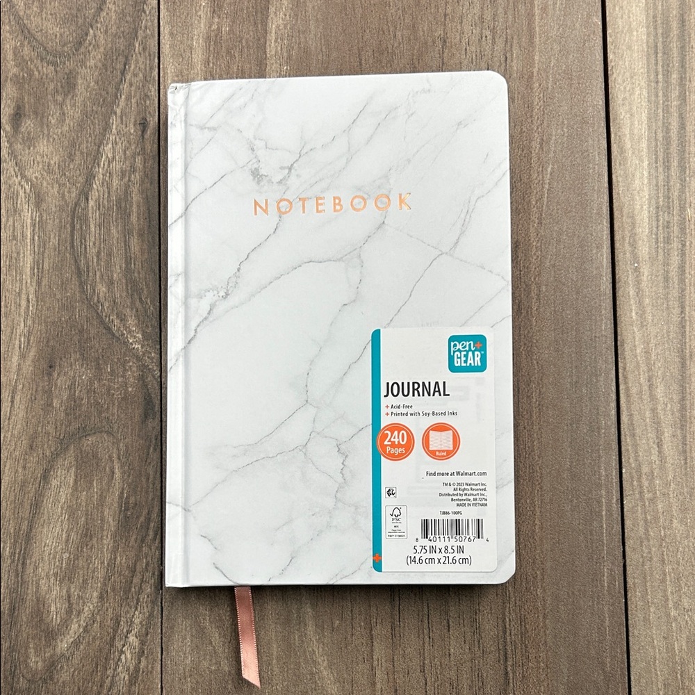 Pen + Gear White Marble Notebook